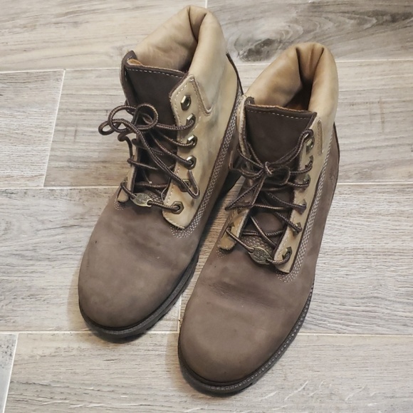 timberland brown lace up boots